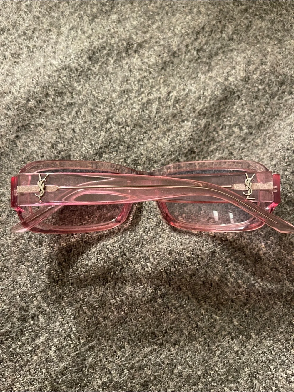 YSL Women Sunglasses (1998) Translucent Pink Yves Saint Laurent Vintage 1990s